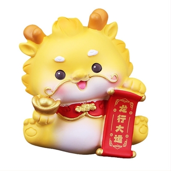 Dragon Év gyanta mascot figura íróasztalhoz, otthonhoz és az autó belső részéhez (Testreszabás nélkül; Ajándék születésnapra és új otthonba)