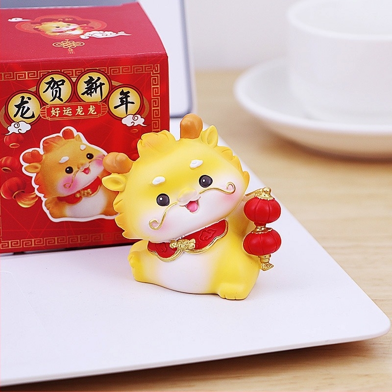 Dragon Év gyanta mascot figura íróasztalhoz, otthonhoz és az autó belső részéhez (Testreszabás nélkül; Ajándék születésnapra és új otthonba)