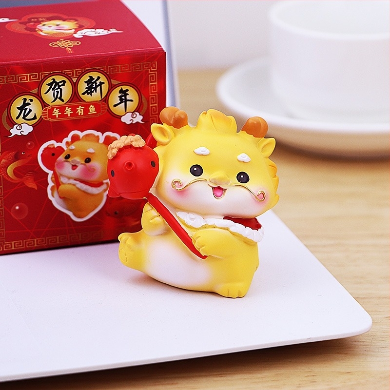 Dragon Év gyanta mascot figura íróasztalhoz, otthonhoz és az autó belső részéhez (Testreszabás nélkül; Ajándék születésnapra és új otthonba)