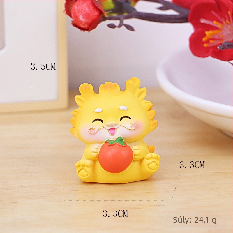 Dragon Év gyanta mascot figura íróasztalhoz, otthonhoz és az autó belső részéhez (Testreszabás nélkül; Ajándék születésnapra és új otthonba)