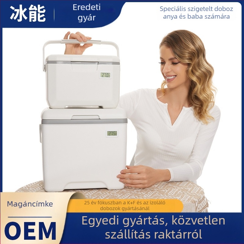 Hordozható szigetelt hűtőláda anyatej és vakcinák tárolására — Ice Energy, műanyag, kapacitás 6–28 L, tömege 1,82 kg, hűtve tart