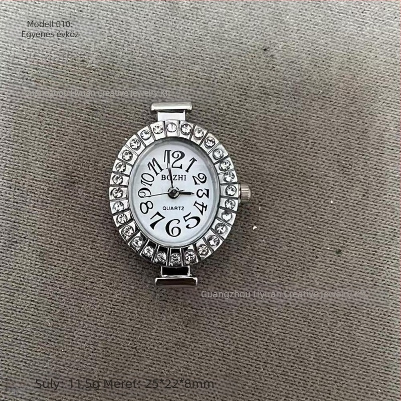 DIY szív alakú rhinestone óraszámlap, időzítés állítható, standard mozgás • 2025 tavasz kiadás • Súly 16 g