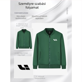 Kardigán-stílusú fleece-bélelt pulóver, álló gallérral és hosszú ujjú