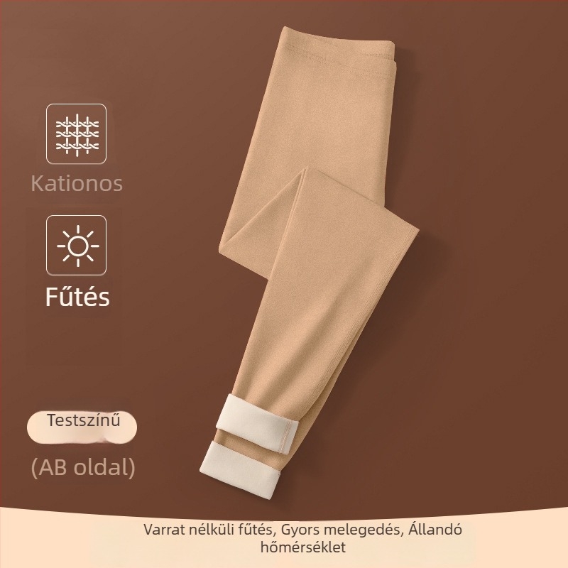 Női fűtő termo leggings, dupla oldalú plüss belsővel, vastag és meleg a hideg napokra
