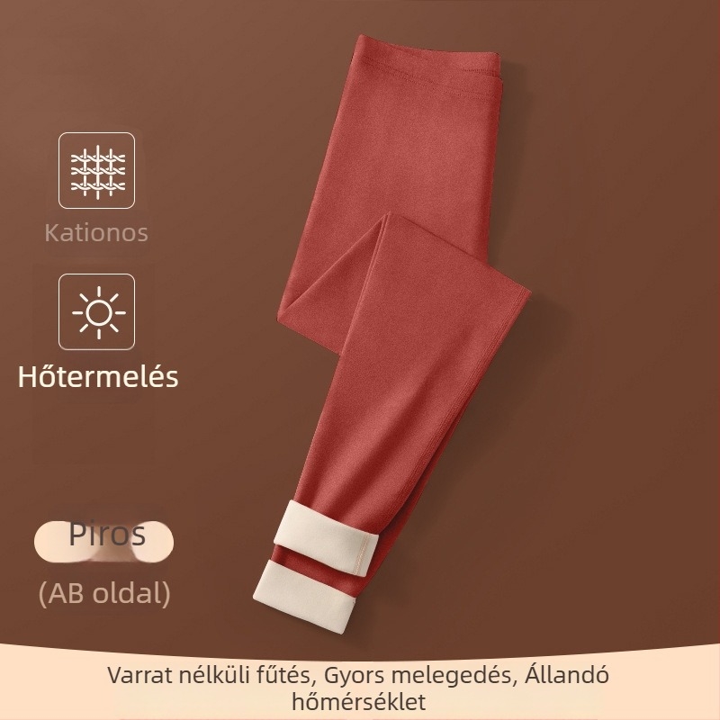 Női fűtő termo leggings, dupla oldalú plüss belsővel, vastag és meleg a hideg napokra