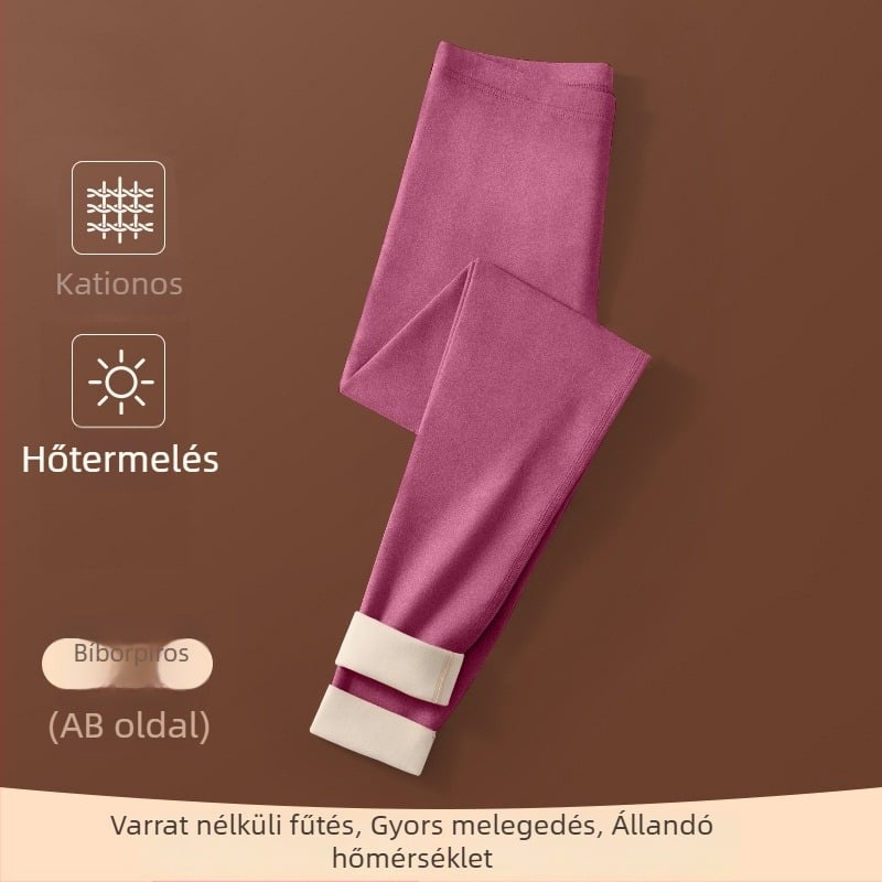 Női fűtő termo leggings, dupla oldalú plüss belsővel, vastag és meleg a hideg napokra
