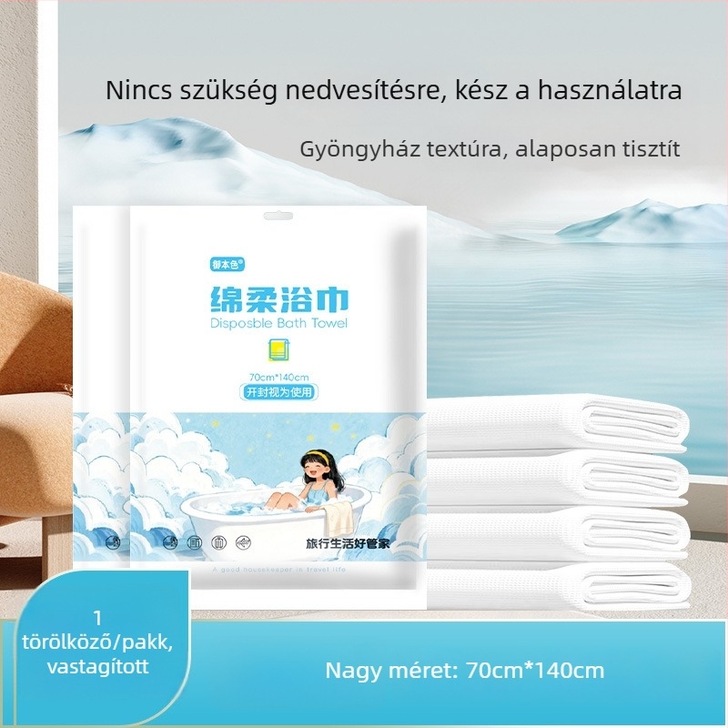 Utazási egyszer használatos hotelszobai ágynemű szett: lepedő, paplanhuzat, párnahuzat – 4 részes készlet; Anyag: nem szőtt textil; Márka: Royal Color; Szavatosság: 360 nap