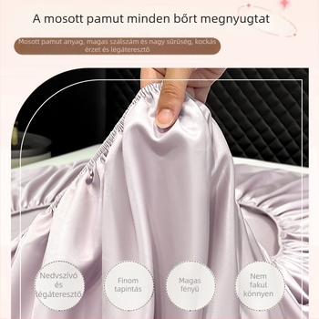 Mosható pamut gumis lepedő 1,8 m ágyhoz, egyszínű, könnyű luxus