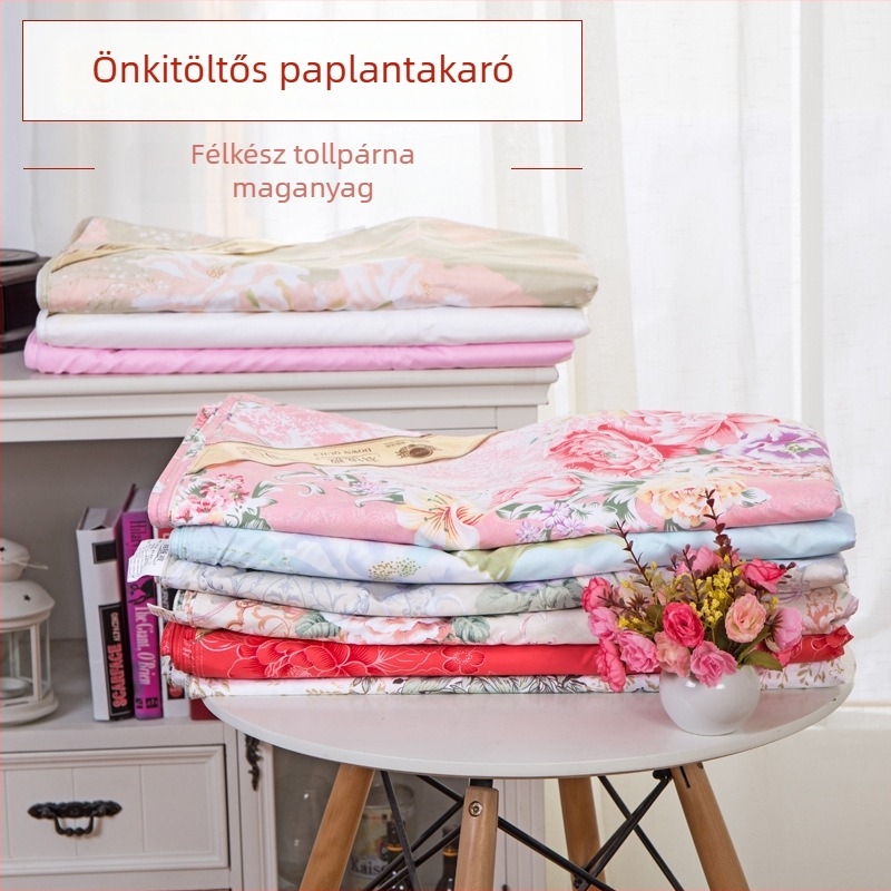 Paplanhuzat (Márka: Warm Brahman; Minta: Plant flowers; Szövés: Quilting; Nyomtatás és színezés: Reactive printing and dyeing; Anyag: Chemical Fiber)