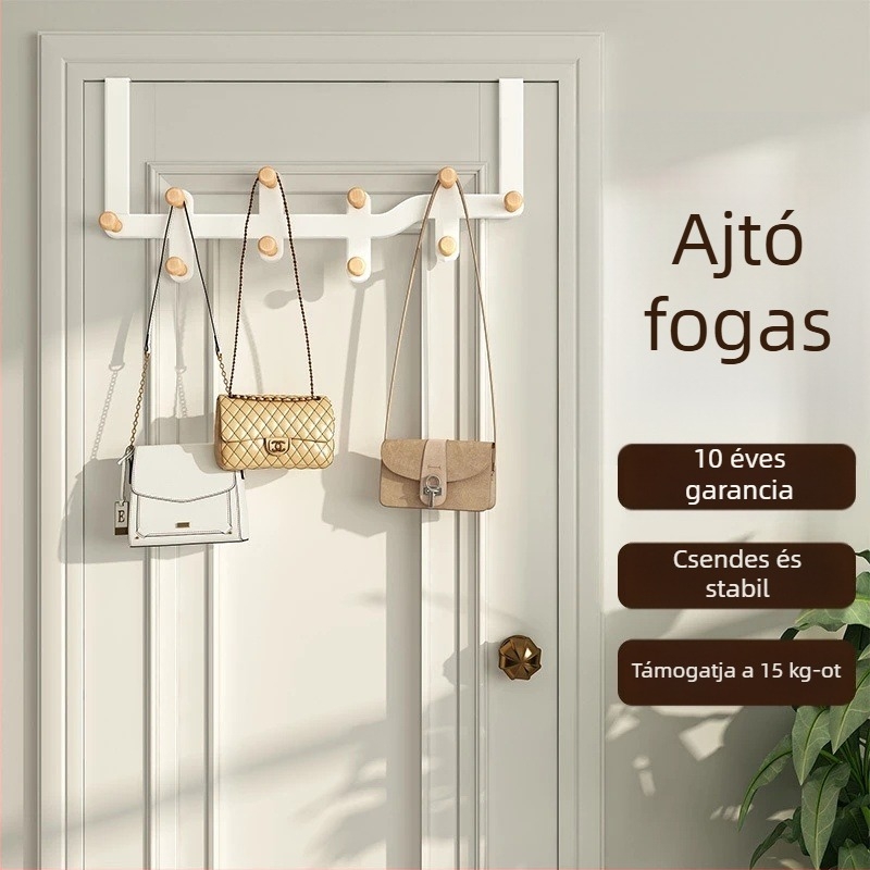 Fém ajtó mögötti több soros akasztó, 10 kg teherbírás, modern minimalista stílus