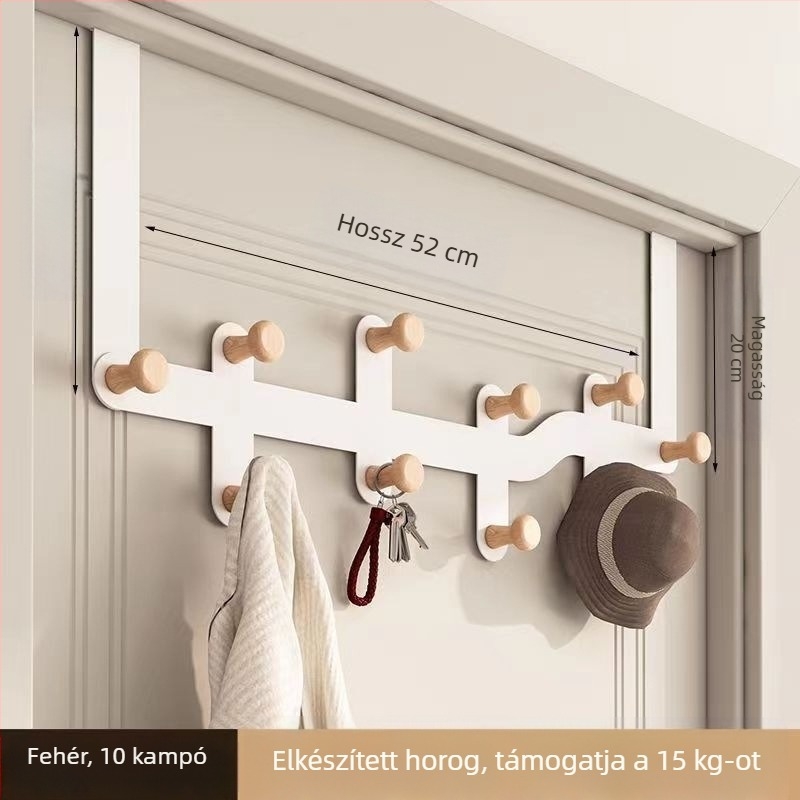 Fém ajtó mögötti több soros akasztó, 10 kg teherbírás, modern minimalista stílus