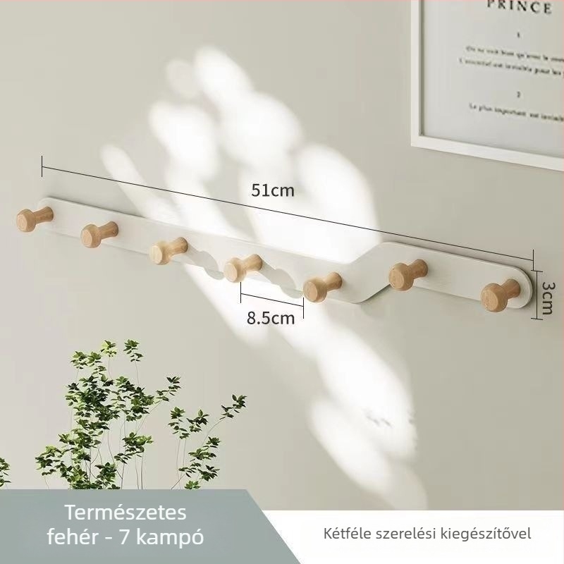 Fém ajtó mögötti több soros akasztó, 10 kg teherbírás, modern minimalista stílus