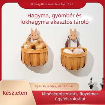 Fából készült konyhai tároló kosár, pásztor-stílus, modell 7563, 2024-es megjelenés