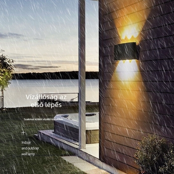 Fali lámpa LED – alumínium kivitelezés, 220V, IP65 vízálló, beltéri és kültéri használatra
