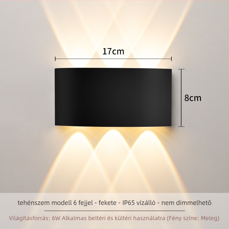 Fali lámpa LED – alumínium kivitelezés, 220V, IP65 vízálló, beltéri és kültéri használatra