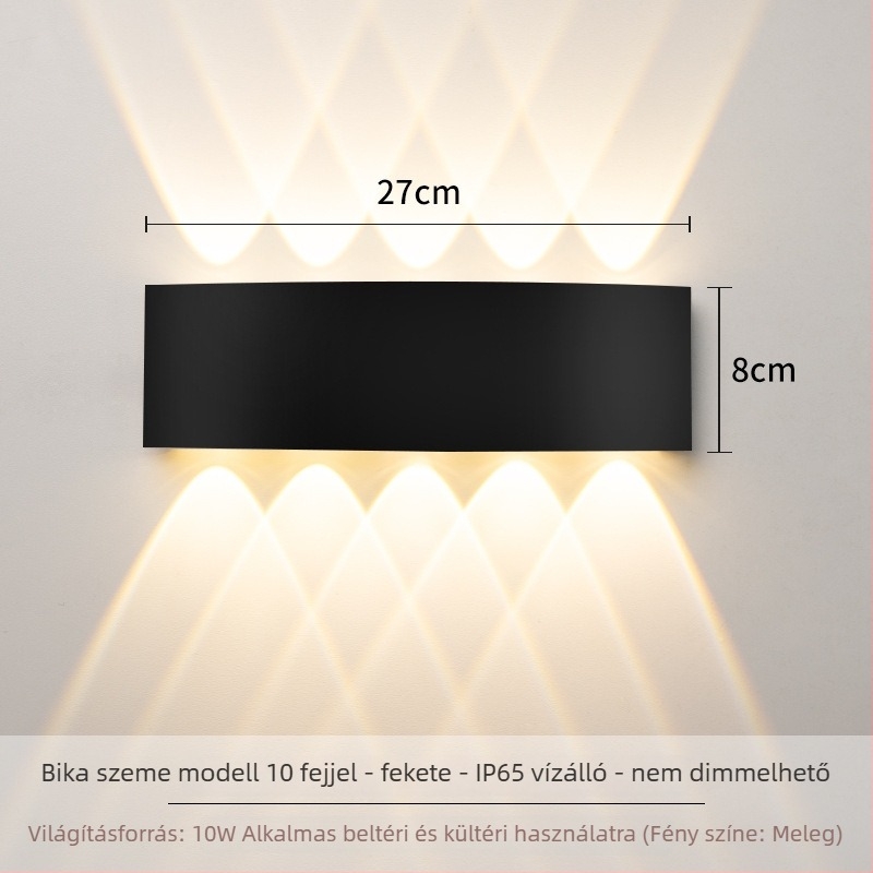 Fali lámpa LED – alumínium kivitelezés, 220V, IP65 vízálló, beltéri és kültéri használatra