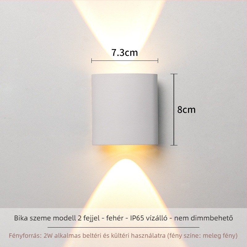Fali lámpa LED – alumínium kivitelezés, 220V, IP65 vízálló, beltéri és kültéri használatra
