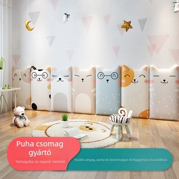 Gyerekek szobája fejtámla falikárpit állat mintával, öntapadó, puha párna és ütéscsillapító aljzat (Anyag: PU bőr + szivacs; Stílus: modern, minimalistikus rajz; Mintázat: állati tájkép (testreszabható); Testreszabás: Igen; Alkalmas helyiségek: hálószoba, 