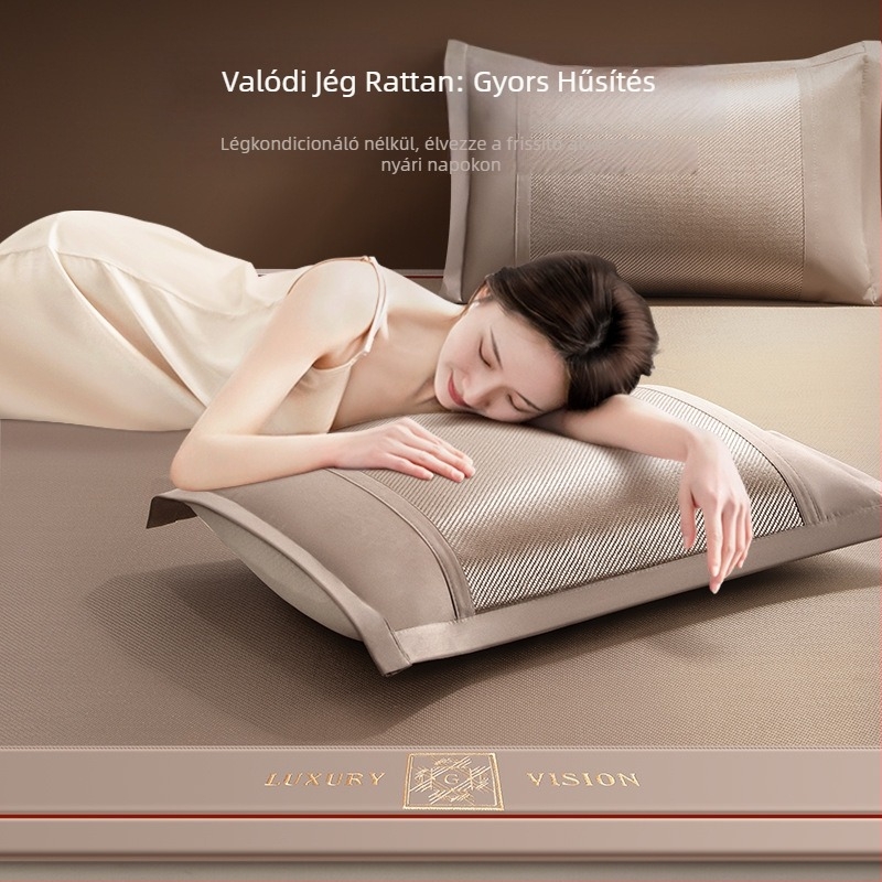 Matkészlet ice silk és rattan anyagból, összecsukható, modern minimalista stílus