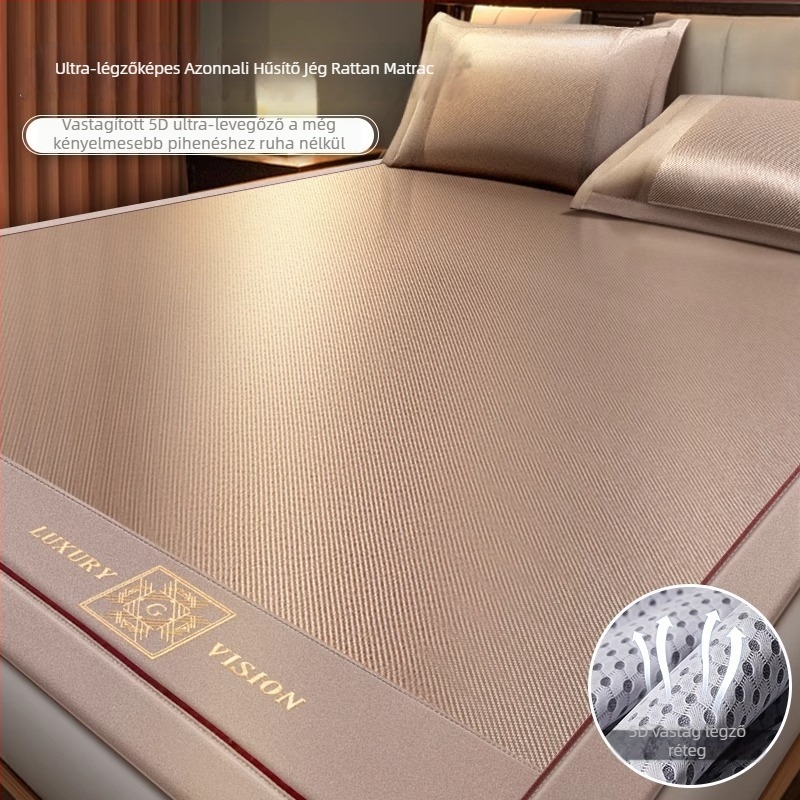 Matkészlet ice silk és rattan anyagból, összecsukható, modern minimalista stílus