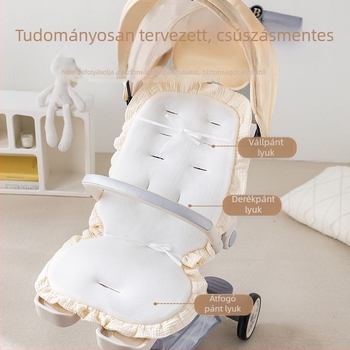 Csipkeszegélyes babakocsi matrac – pamutból készült párna a babának, minden évszakra