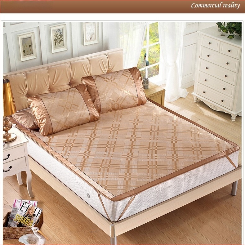 Ágy Mat Készlet, Háromrészes, Összecsukható, Ice Silk Viszkóz, Nyomtatott Szövés, Testreszabás Elérhető