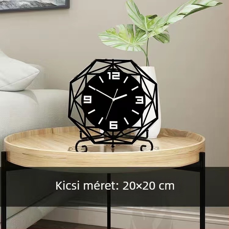Asztali óra, modern stílus, akril burkolat és számlap, akkumulátoros működés, sweep seconds mozgás, alkalmas nappaliba, hálószobába és irodába
