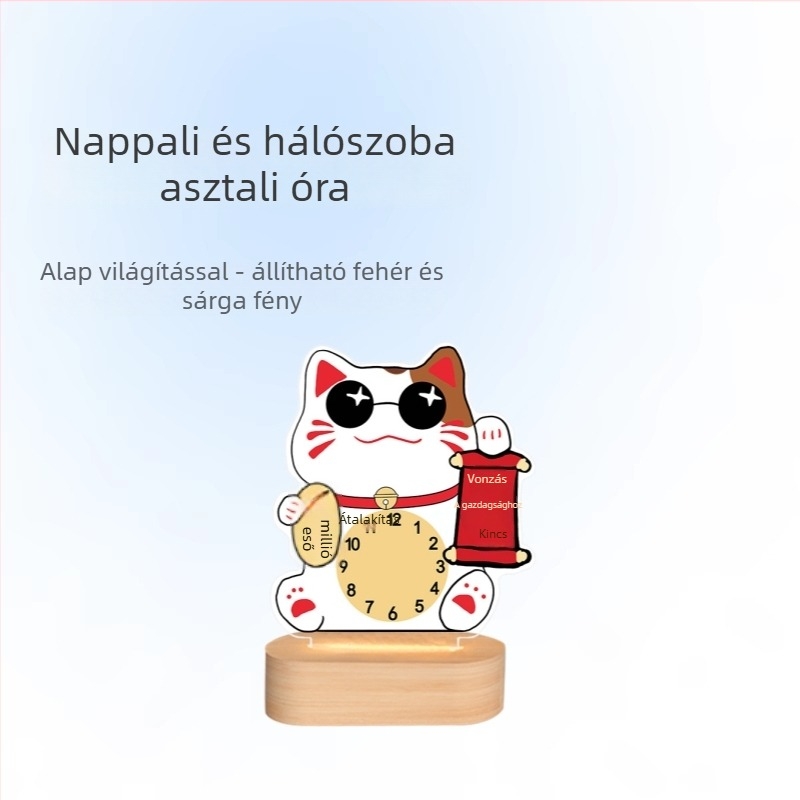 Asztali óra, modern stílus, akril burkolat és számlap, akkumulátoros működés, sweep seconds mozgás, alkalmas nappaliba, hálószobába és irodába