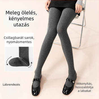 Női pamut leggings fleece-betéttel, vastag anyagú, lábfejes, japán stílus