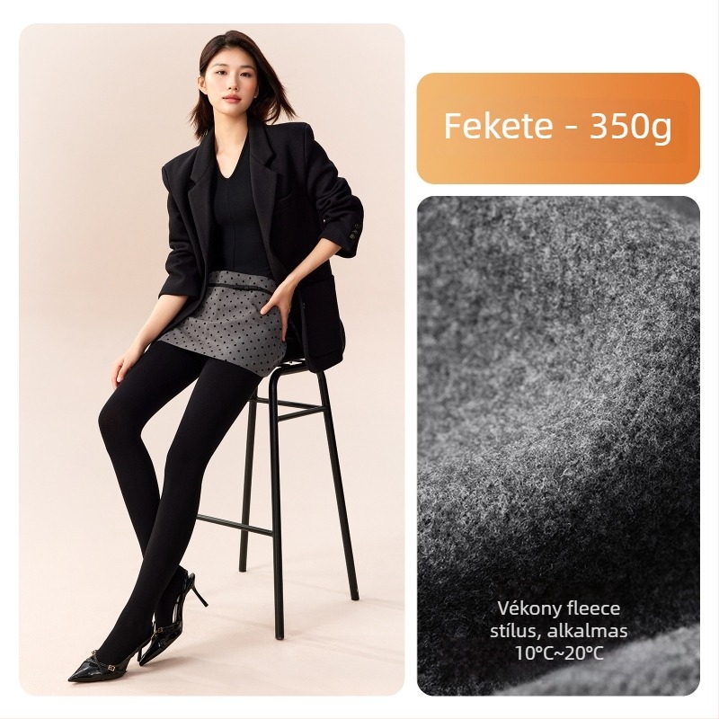 Női pamut leggings fleece-betéttel, vastag anyagú, lábfejes, japán stílus