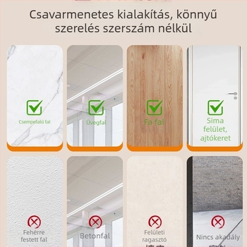 Beltéri falra szerelhető, fúrás nélküli, csendes, összecsukható kosárpalánk
