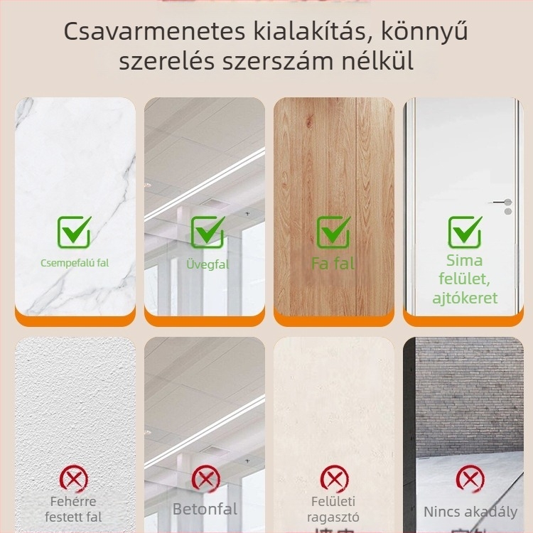 Beltéri falra szerelhető, fúrás nélküli, csendes, összecsukható kosárpalánk