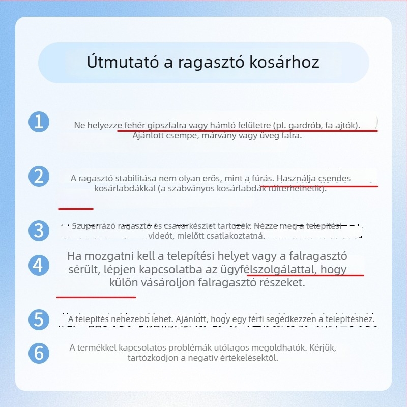 Beltéri falra szerelhető, fúrás nélküli, csendes, összecsukható kosárpalánk
