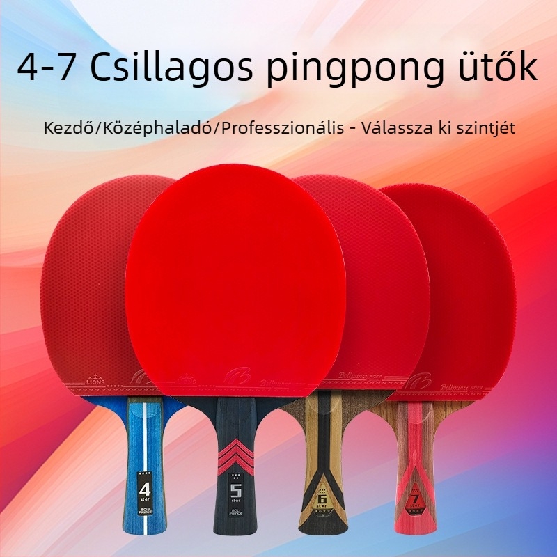 Prince Boli Asztalitenisz Ütő – Poplar alap, ragasztó gumi, egyenes ütés, vízszintes specifikációk, testreszabható feldolgozás