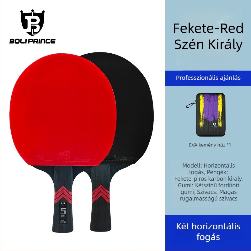 Prince Boli Asztalitenisz Ütő – Poplar alap, ragasztó gumi, egyenes ütés, vízszintes specifikációk, testreszabható feldolgozás