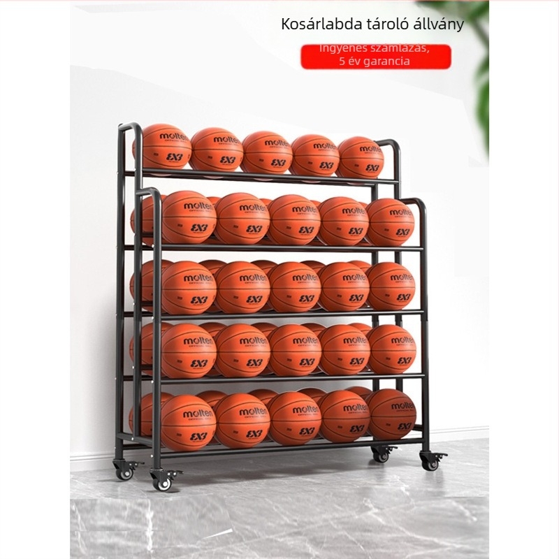Mobil kampusz stílusú labdák tárolására szolgáló polc, labdák kiállítási polc (Kategória: Labdapolc; Termékkategória: Kosárlabda tábla; Márka: New appearance)