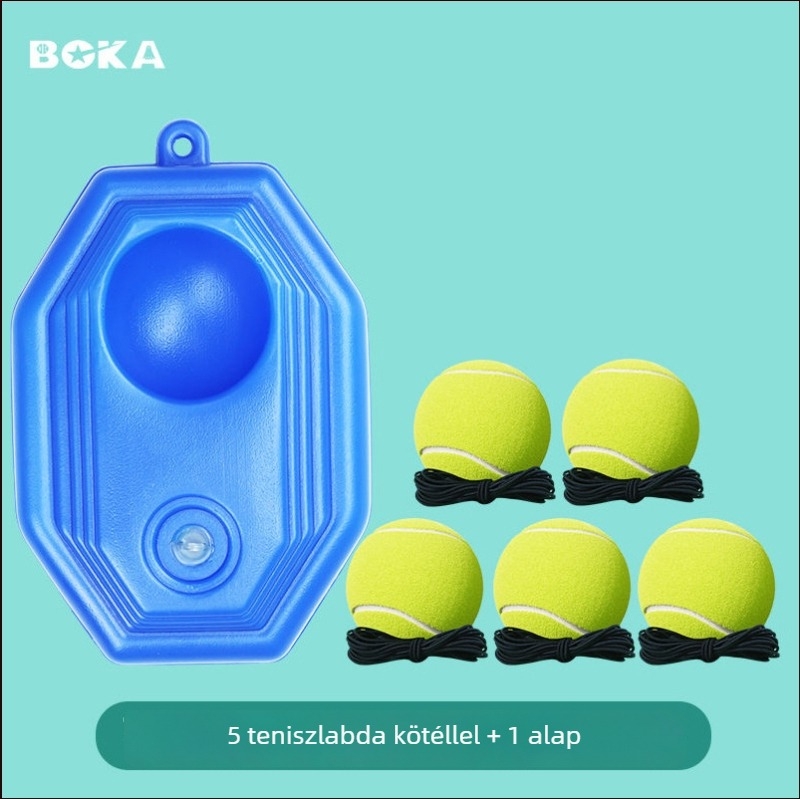Boca tenisz visszacsatoló edző elasztikus damillal, hordozható, szintetikus rost, tartós, kezdőknek, logó nyomtatható, badminton és tenisz