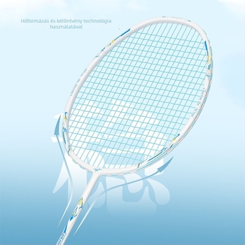 Szénszálas badmintonütő készlet, ultra könnyű, 95–100 g, közepes merevség, nylon húrok