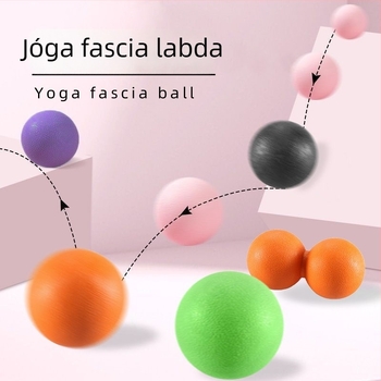 Jóga fascia gömb (földimogyoró alakú gömb) a talp és izomlazítás céljára; anyag: TPE; súly: 100 g; nem felfújható; kategória: jóga gömb