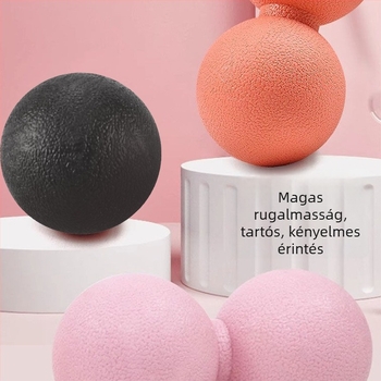 Jóga fascia gömb (földimogyoró alakú gömb) a talp és izomlazítás céljára; anyag: TPE; súly: 100 g; nem felfújható; kategória: jóga gömb