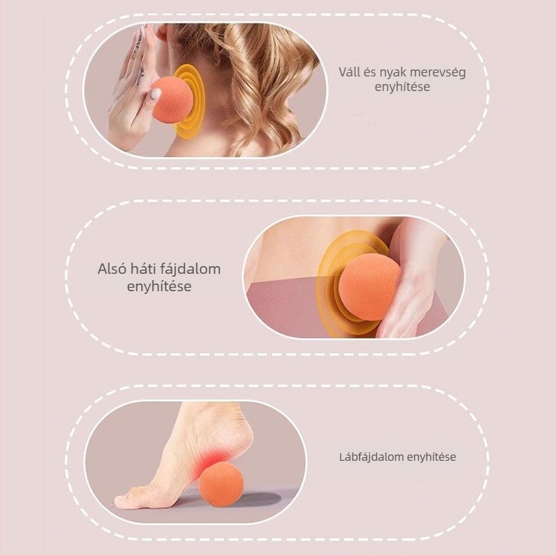 Jóga fascia gömb (földimogyoró alakú gömb) a talp és izomlazítás céljára; anyag: TPE; súly: 100 g; nem felfújható; kategória: jóga gömb