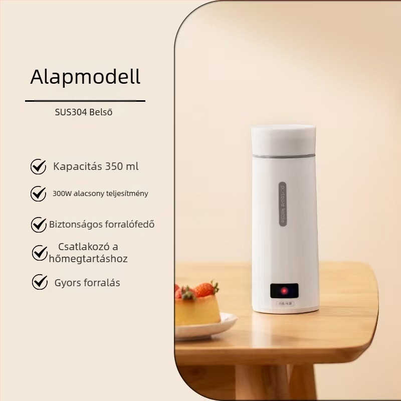 Edelle elektromos vízmelegítő pohár digitális kijelzővel, hordozható utazáshoz, 1000W alatt, kapacitás 1L alatt