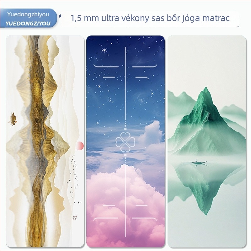 Jóga törölköző és összecsukható jóga matrac (Material: suede + természetes gumi; Vastagság: 1.5 mm; Tömeg: 1.3 kg)