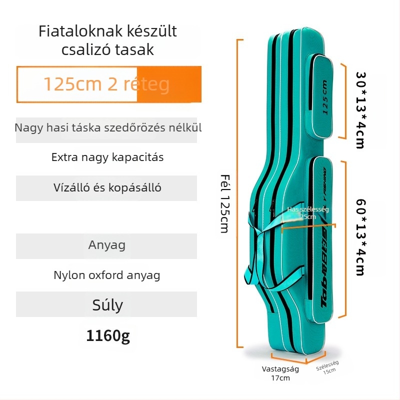 TAB Tengeri horgászat táska - Nylon anyagú, vízálló, ideális rúd, zsinór és orsó tárolására