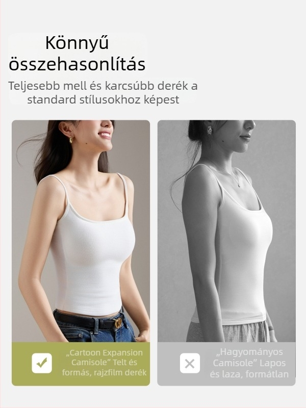 Fehér ujjatlan top mellbetéttel, őszi–téli alapréteg, viszkóz-spandex keverék, meleg és viselhető.