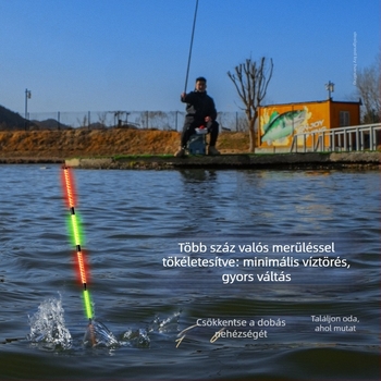 Elektronikus horgászúszó nappal- és éjszakai kettős használatra (harapásjelző, amely megváltoztatja a színét) (Handing • műanyag • függőleges sodrás • horgászúszók)