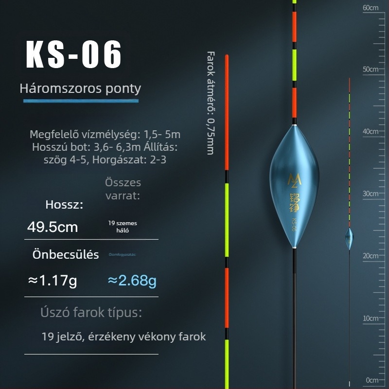Mingzheng Nano úszó vertikális drifthez – magas érzékenységű úszó, ponty és kárász számára, versenyképes modell