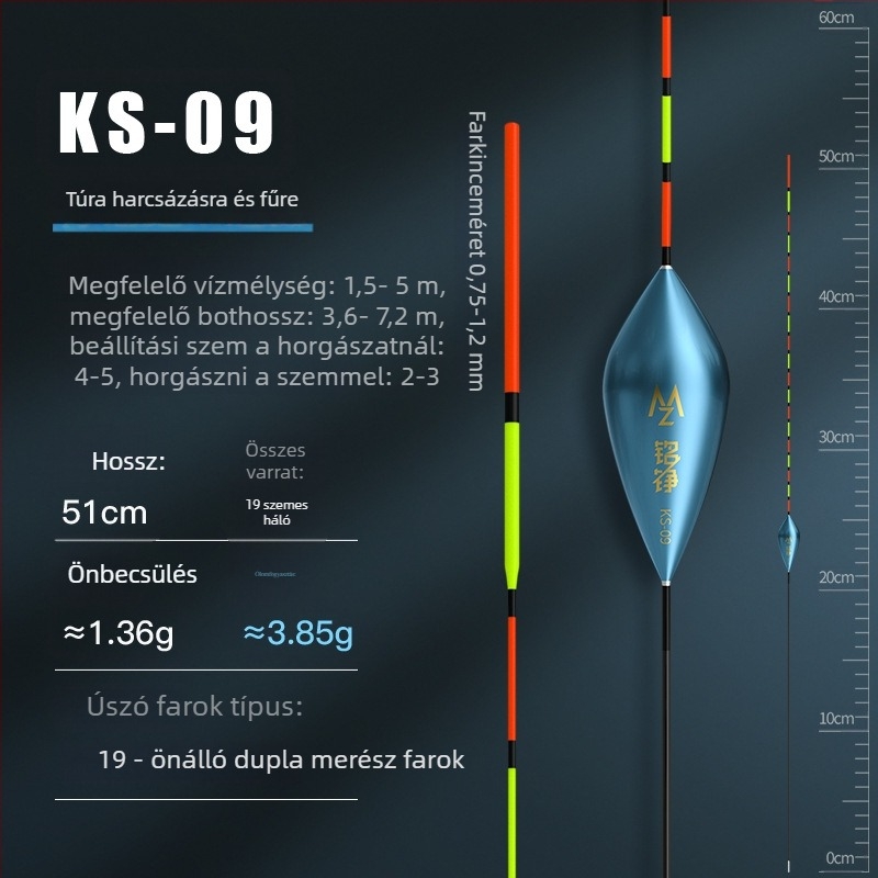 Mingzheng Nano úszó vertikális drifthez – magas érzékenységű úszó, ponty és kárász számára, versenyképes modell