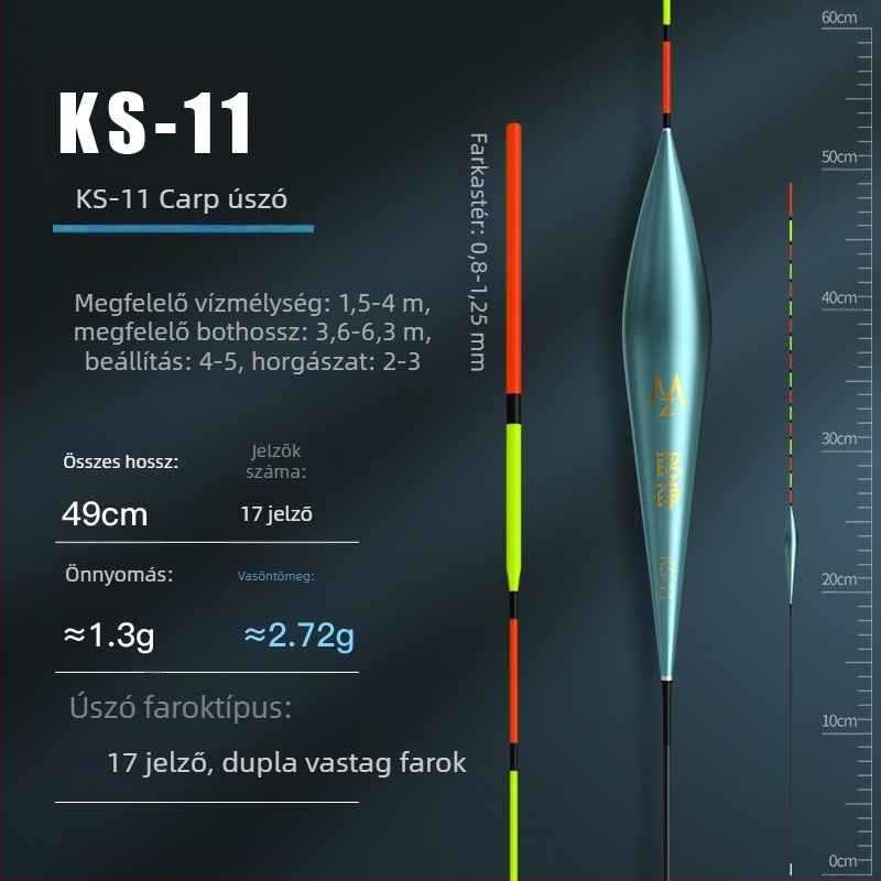 Mingzheng Nano úszó vertikális drifthez – magas érzékenységű úszó, ponty és kárász számára, versenyképes modell