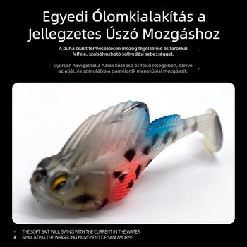 T-farkú ugró műcsali, anti-akadás funkcióval, bass, harcsa, snakehead és mandarin hal számára